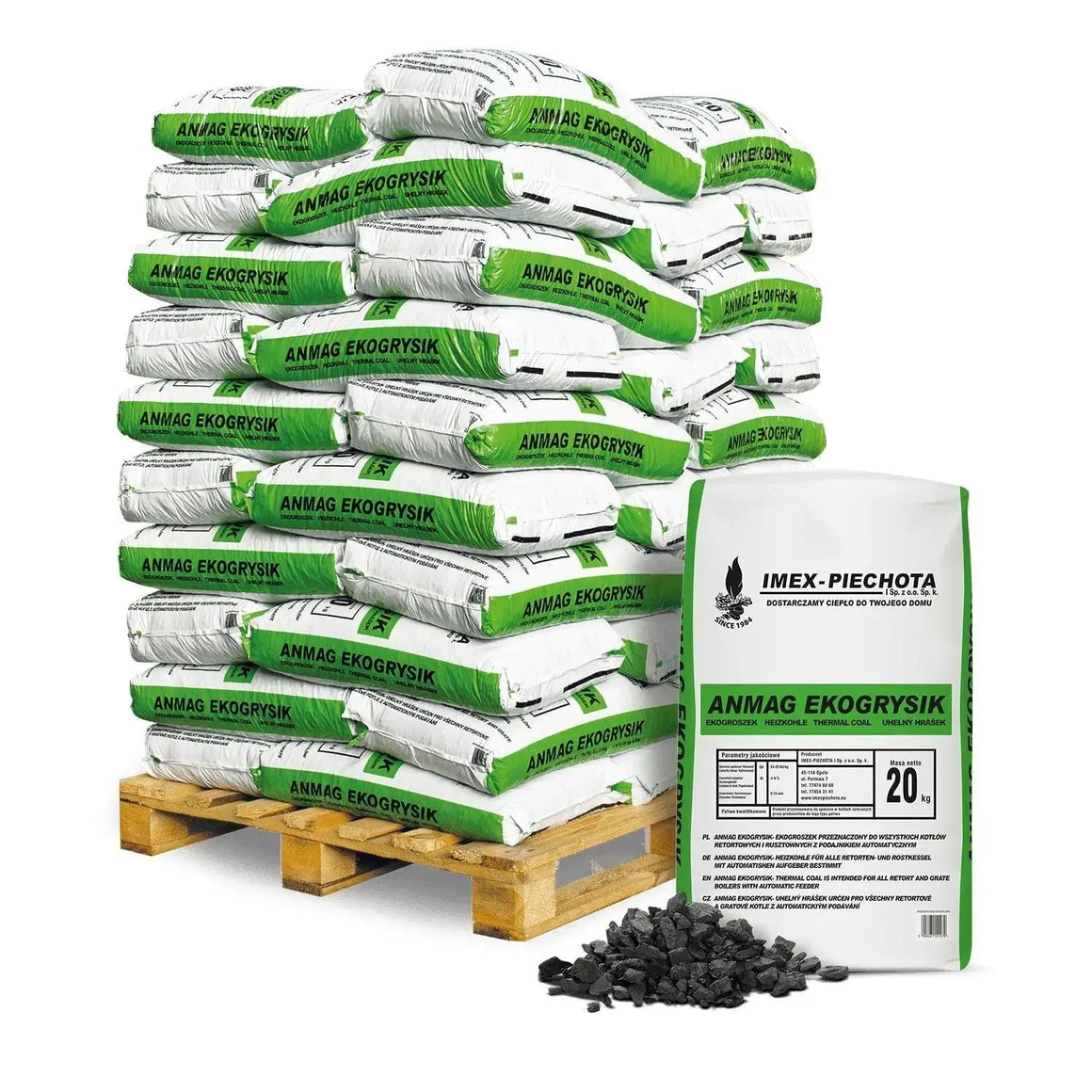 ANMAG Steinkohle 5 - 15 mm 20kg x 50 Sack 1000kg Palette SOMAREH