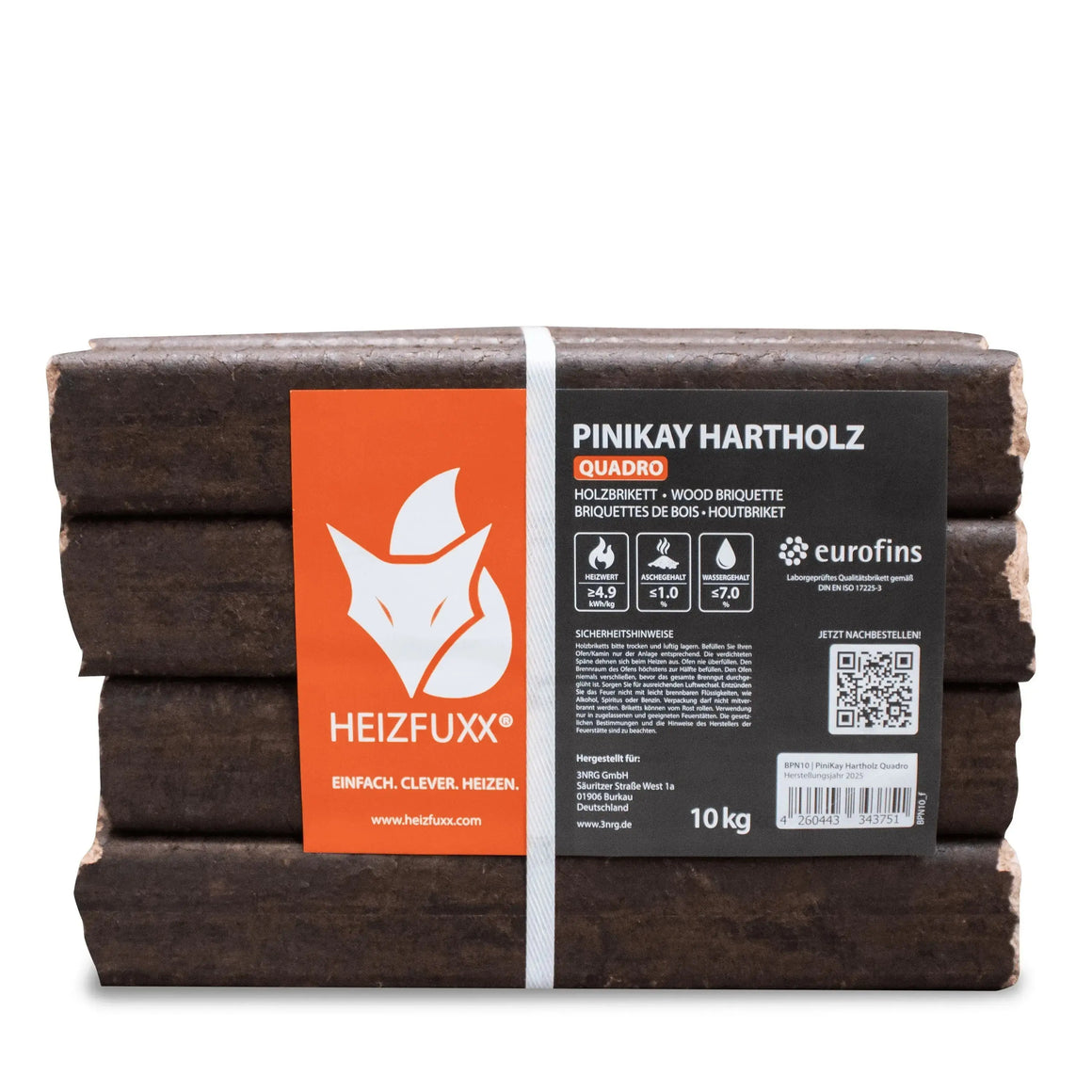 Heizfuxx PiniKay Quadro 10kg x 96 Gebinde 960kg Palette SOMAREH