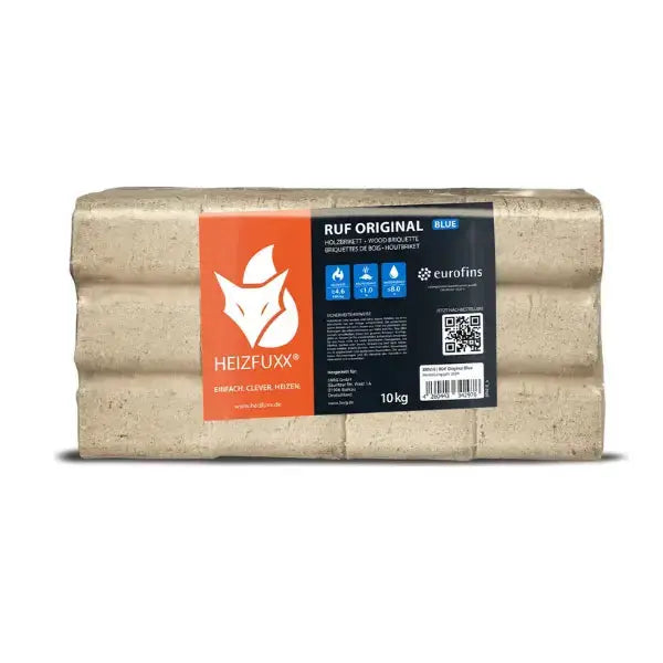Heizfuxx Weichholzbriketts 960 kg – RUF-Form, 96 x 10 kg, DIN-zertifiziert, Palette SOMAREH