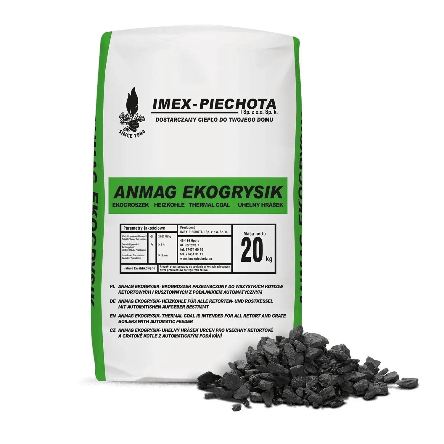 ANMAG Steinkohle 5 - 15 mm 20kg x 50 Sack 1000kg Palette SOMAREH