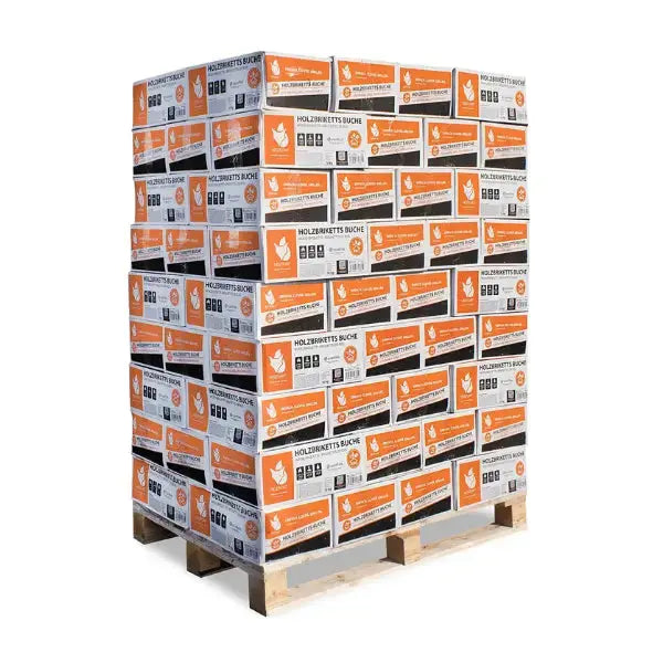 Heizfuxx Nestro Hartholzbriketts M – 972 kg Palette (81 x 12 kg) – Hartholz SOMAREH