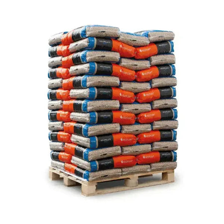 Heizfuxx Holzpellets Blau 975 kg Palette – Hartholz Buche & Eiche, DIN A1 zertifiziert SOMAREH