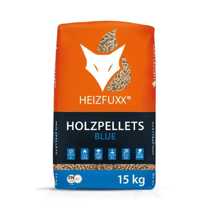 Heizfuxx Holzpellets Blau 975 kg Palette – Hartholz Buche & Eiche, DIN A1 zertifiziert SOMAREH